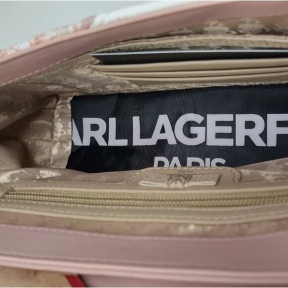 Karl Lagerfeld Paris Agyness Chevron Tweed Shoulder Crossbody - Picture 10 of 13